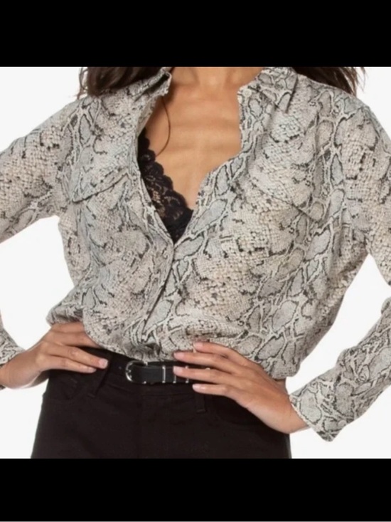 Equipment Tops - Equipment Femme Snake Print Button-Up Blouse Size Large A00401